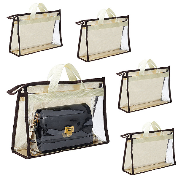 

PandaHall Non-woven Fabrics & PVC Hanging Bags, Dust Proof Storage Hangbag, Light Yellow, 225x325x5mm PVC Bag