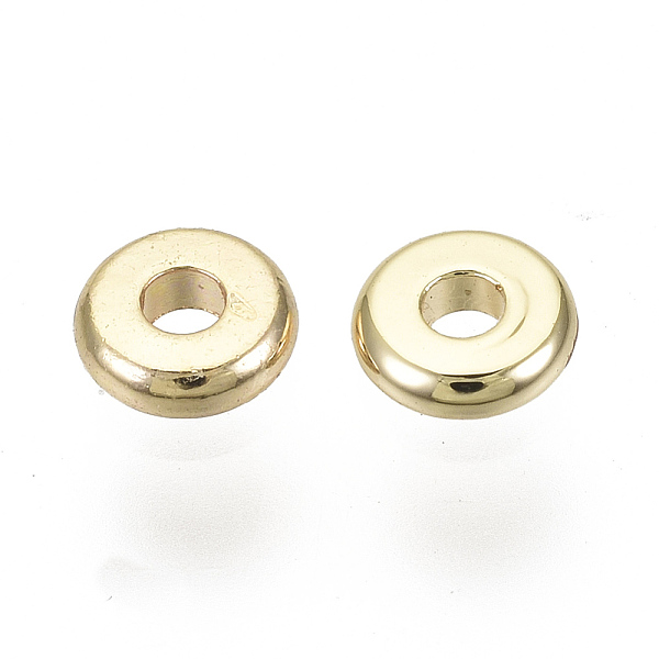 

PandaHall Brass Spacer Beads, Nickel Free, Flat Round, Real 18K Gold Plated, 4x1mm, Hole: 1.2mm Brass Flat Round