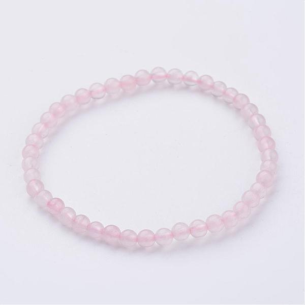 

PandaHall Natural Rose Quartz Beaded Stretch Bracelets, with Elastic Fibre Wire, 2-1/4 inch(55mm) Rose Quartz