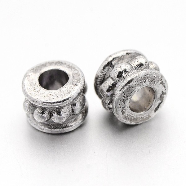 

PandaHall Tibetan Style Alloy Beads, Lead Free & Nickel Free & Cadmium Free, Column, Antique Silver, 6x4.5mm, Hole: 2.5mm Alloy Column