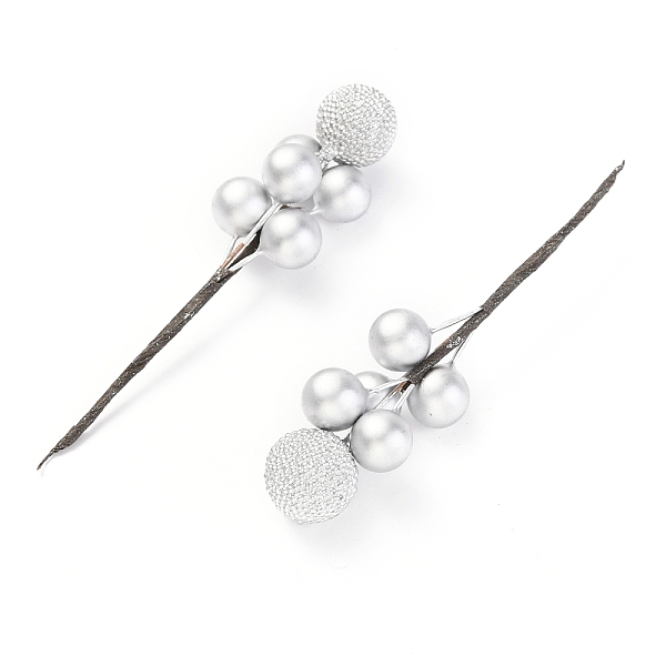 

PandaHall Foam Artificial Christmas Berries with Branch, Simulation Fruit, for Christmas Tree, Home Decorations, Wedding, DIY Crafts, Silver...