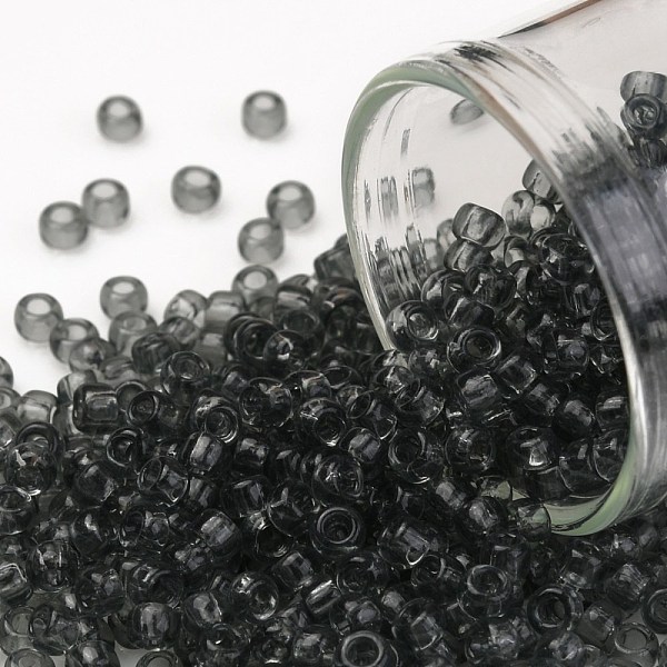 

PandaHall TOHO Round Seed Beads, Japanese Seed Beads, (9B) Transparent Gray, 8/0, 3mm, Hole: 1mm, about 1111pcs/50g Glass Gray