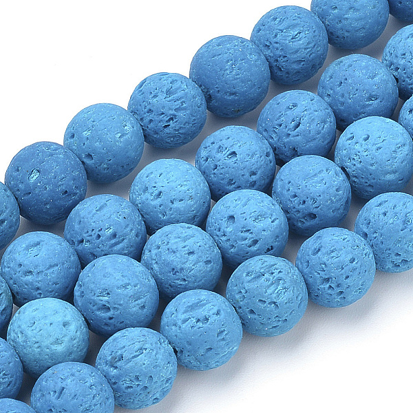 

PandaHall Synthetic Lava Rock Beads Strands, Dyed, Round, Deep Sky Blue, 8~8.5mm, Hole: 1mm, about 47pcs/strand, 14.96 inch(38cm) Lava Rock...