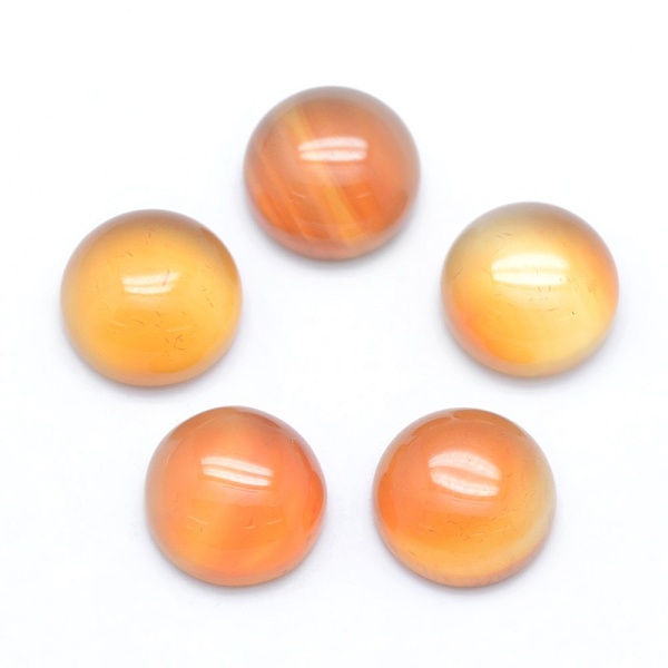 

PandaHall Natural Carnelian Cabochons, Flat Round, Dyed, 8x3~4mm Carnelian Flat Round