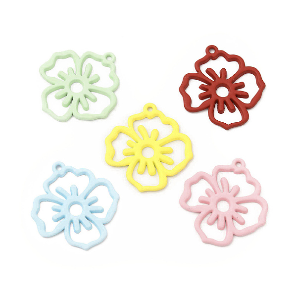 

PandaHall Rack Plating Alloy Pendants, Spray Painted Flower Charms, Cadmium Free & Nickel Free & Lead Free, Mixed Color, 24.5x22.5x1.4mm..., Multicolor