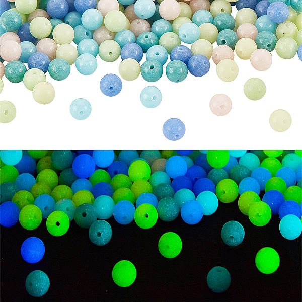 

PandaHall OLYCRAFT 180 Pcs 6 Color 6mm Luminous Glass Beads Glow in Dark Round Beads Glow in Dark Round Beads Round Glass Beads Strand..., Multicolor