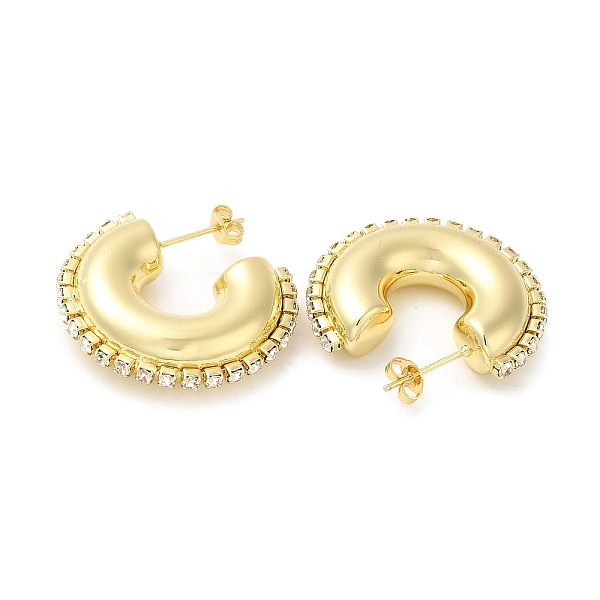 Rack Plating Brass Donut Stud Earrings