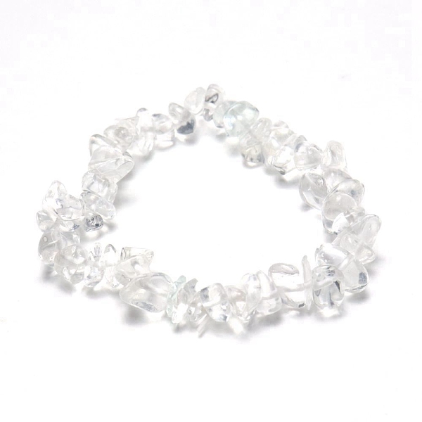 Synthetic Quartz Crystal Chips Beaded Stretch Bracelet For Women