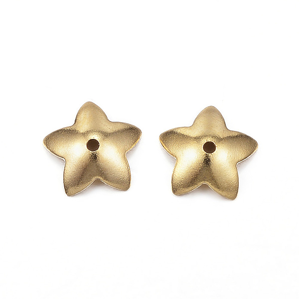 

PandaHall Ion Plating(IP) 304 Stainless Steel Flower Bead Cap, 5-Petal, Golden, 7x7.5x2mm, Hole: 0.8mm 304 Stainless Steel