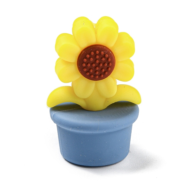 

PandaHall Sunflower Food Grade Eco-Friendly Silicone Beads, Chewing Beads For Teethers, DIY Nursing Necklaces Making, Light Sky Blue...