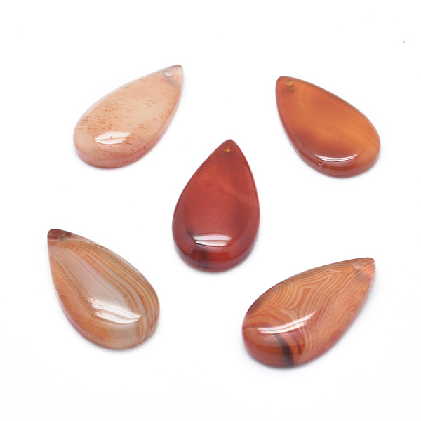 

PandaHall Natural Agate Pendants, Dyed & Heated, Teardrop, 32~35x17~18x4~6mm, Hole: 1.5mm Natural Agate Teardrop