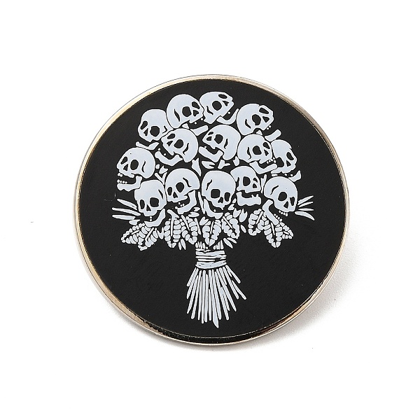 

PandaHall Skull Bouquet Pattern Alloy Brooch for Backpack Clothes, Black, 30x1.6mm Alloy Black
