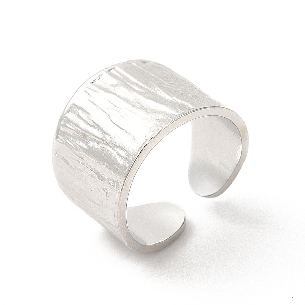 

PandaHall 304 Stainless Steel Textured Wide Open Cuff Ring for Women, Stainless Steel Color, US Size 6 3/4(17.2mm) 304 Stainless Steel