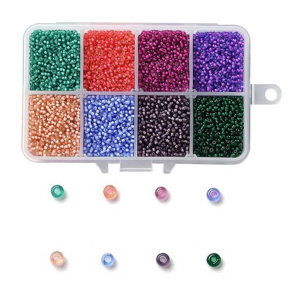 

PandaHall 200G 8 Colors 12/0 Grade A Round Glass Seed Beads, Transparent Inside Colours, Mixed Color, 2x1.5mm, Hole: 0.7mm, 25g/color, about..., Multicolor