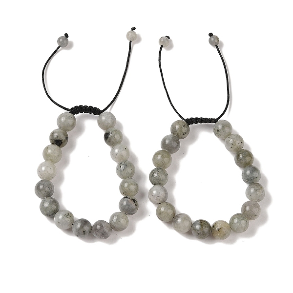 

PandaHall 10mm Round Natural Labradorite Braided Bead Bracelets, Adjustable Nylon Cord Bracelets for Women Men, Inner Diameter: 1-3/4~2-7/8...