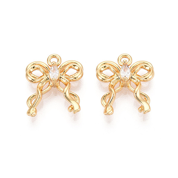 Brass Pave Clear Cubic Zirconia Pendants