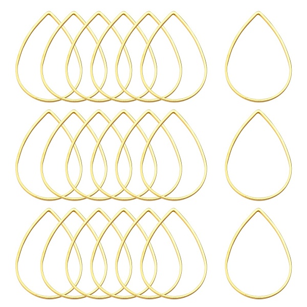 

PandaHall Brass Linking Rings, teardrop, Golden Color, about 17mm wide, 25mm long, 1mm thick Brass Teardrop