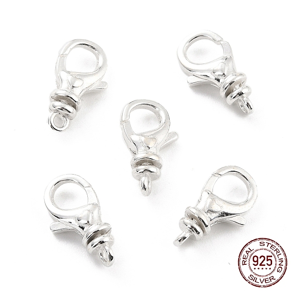 

PandaHall 925 Sterling Silver Lobster Claw Clasps, Parrot Trigger Clasps, Silver, 15x8x4.5mm, Hole: 1.2mm Sterling Silver Others