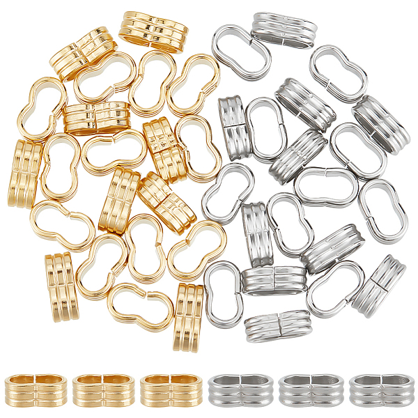 

PandaHall Unicraftale 40Pcs 2 Colors 201 Stainless Steel Slide Charms/Slider Beads, for Leather Cord Bracelets Making, Mixed Color...