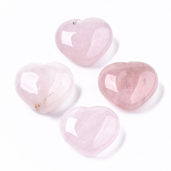 

PandaHall Natural Rose Quartz Heart Love Stone, Pocket Palm Stone for Reiki Balancing, 34~35x40x17~20mm Rose Quartz Heart