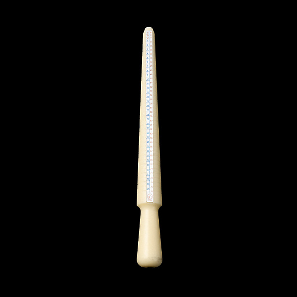 

PandaHall Plastic Ring Sizer Mandrel, Ring Gauge, Beige, 24.9x2.45cm Plastic Yellow