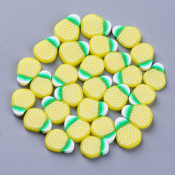 

PandaHall Handmade Polymer Clay Cabochons, Fashion Nail Art Decoration Accessories, Pineapple, Yellow, 10~12x8~9x2~3mm, about...