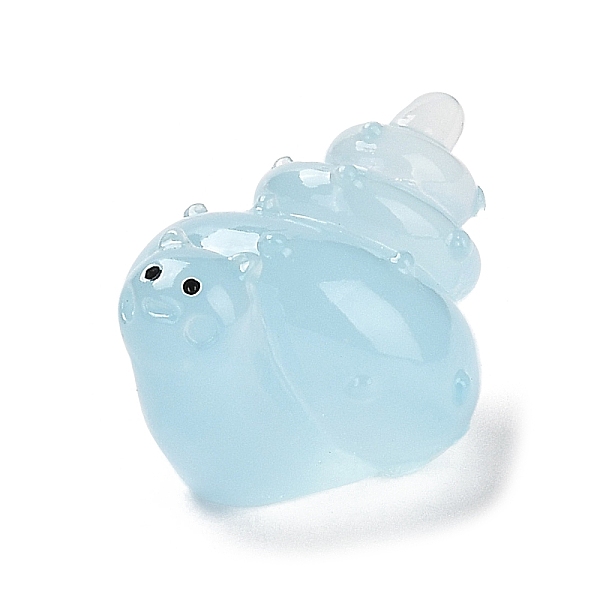 

PandaHall Luminous Resin Cute Ornaments, Glow in the Dark, Micro Landscape Decoration, Light Sky Blue, 15.5x28.5x20mm Resin Other Animal