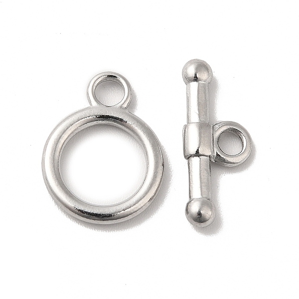 

PandaHall 304 Stainless Steel Toggle Clasps, Ring, Stainless Steel Color, Ring: 15.5x12x2mm, Hole: 2mm, Bar: 17x7x3mm, Hole: 2.5mm 304...