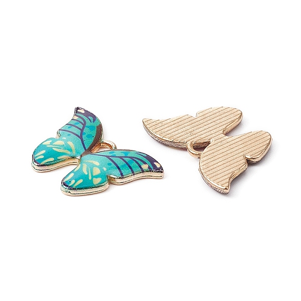 

PandaHall 10Pcs 5 Colors Printed Alloy Pendants, with Enamel, Butterfly, Light Gold, Mixed Color, 15.5x22x2mm, Hole: 1.8mm, 2pcs/color..., Multicolor
