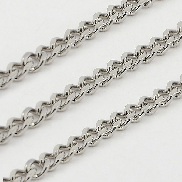 

PandaHall 304 Stainless Steel Twisted Chains, Unwelded, Faceted, Stainless Steel Color, 3.7x3x1.2mm 304 Stainless Steel