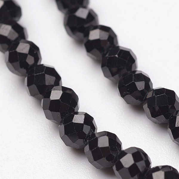 

PandaHall Natural Black Spinel Bead Strands, Faceted, Round, 5mm, Hole: 1mm, about 72pcs/strand, 15.5 inch Spinel Round