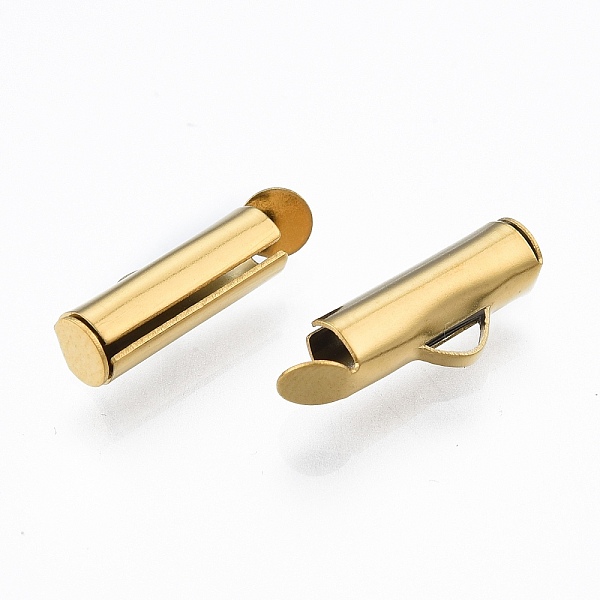 

PandaHall 304 Stainless Steel Slide On End Clasp Tubes, Slider End Caps, Golden, 6x13x4mm, Hole: 3x1.5mm, Inner Diameter: 3mm 304 Stainless...
