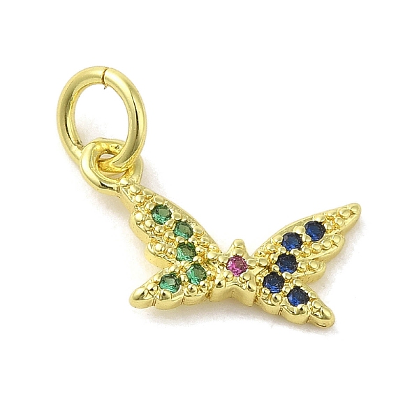 

PandaHall Real 18K Gold Plated Brass Pave Cubic Zirconia Pendants, with Jump Rings, Butterfly, Colorful, 8.5x13x1.5mm, Hole: 3mm Brass+Cubic...