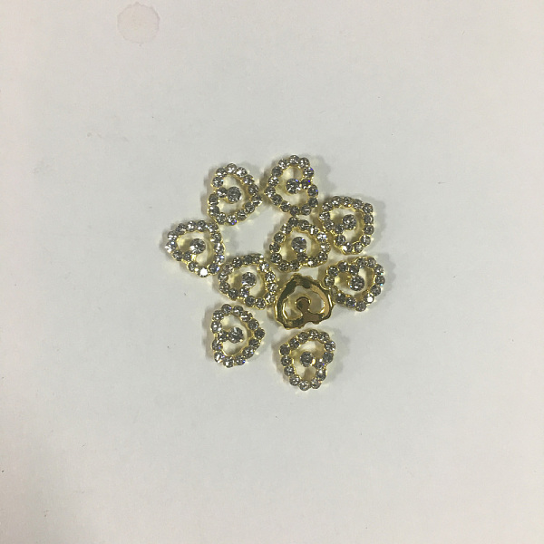 

PandaHall Alloy Rhinestone Cabochons, Nail Art Decoration Accessories, Cadmium Free & Lead Free, Heart, Golden, Crystal, 7x8x3mm..., Clear