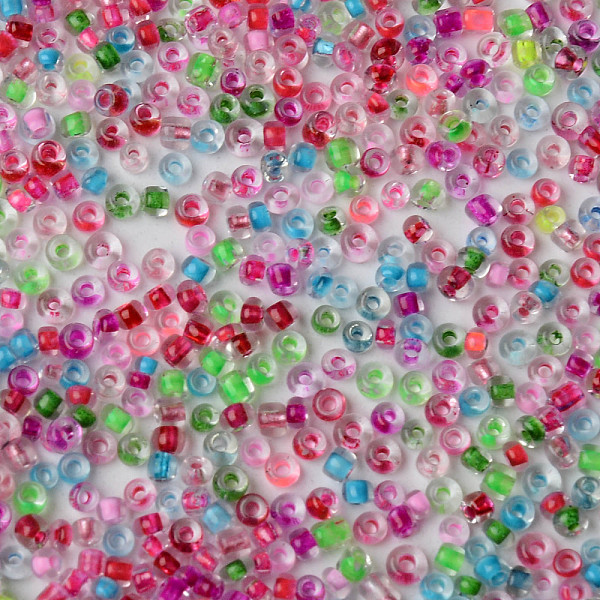 

PandaHall 12/0 Glass Seed Beads, Transparent Inside Colours, Round Hole, Round, Mixed Color, 12/0, 2~2.5x1.5~2.5mm, Hole: 0.7mm, about..., Multicolor