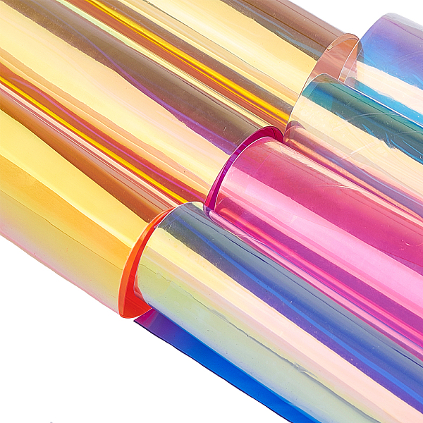 

PandaHall GORGECRAFT 7Pcs PVC Holographic Sheet 8" x 12" (20cm x 30cm) Transparent Iridescent Vinyl Rainbow Glossy Clear Film Mirrored Foil..., Multicolor