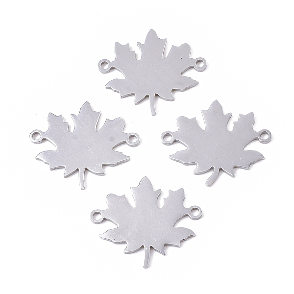 

PandaHall Autumn Theme 201 Stainless Steel Links connectors, Laser Cut Links, Maple Leaf, Stamping Blank Tag, Stainless Steel Color...