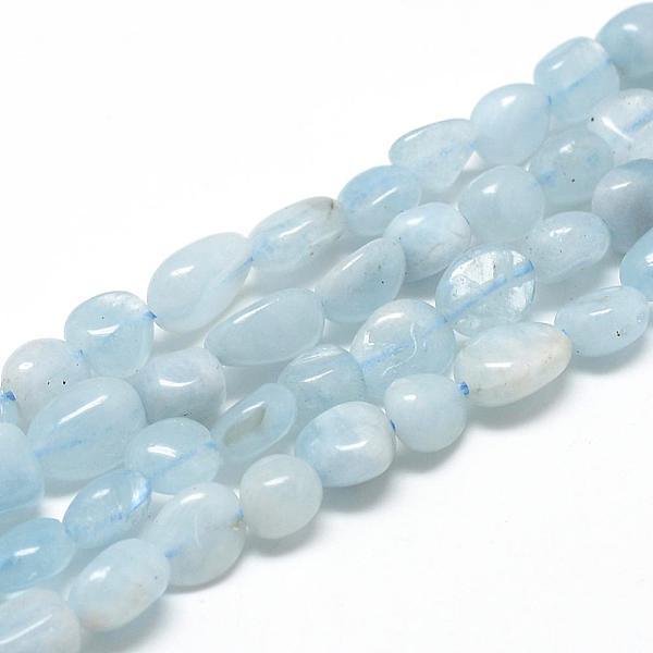 

PandaHall Natural Aquamarine Beads Strands, Oval, 6~10x4~7x4~7mm, Hole: 1mm, about 43~62pcs/strand, 15.7 inch Aquamarine Oval Green