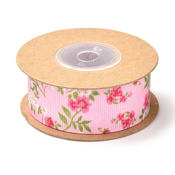 

PandaHall Polyester Ribbon, Flower Pattern, for Gifts Wrapping Party Decorating, Pearl Pink, 1 inch(25mm), about 5.4yards(5m)/roll Polyester