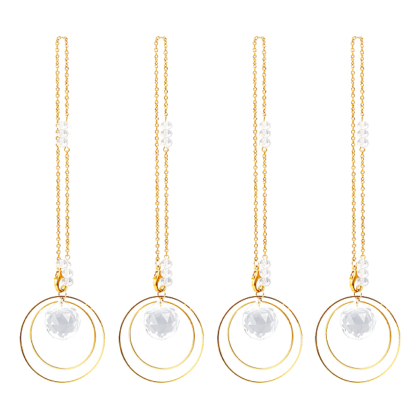 

PandaHall CHGCRAFT Glass Teardrop Pendant Decorations, Hanging Suncatchers, with Brass Findings, for Home Decoration, Golden, 250mm..., Clear