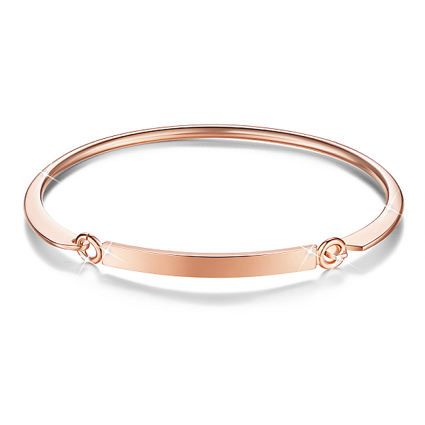 

PandaHall SHEGRACE Brass Bangles, Rose Gold, 2-3/8 inchx1-7/8 inch(6x4.8cm) Brass