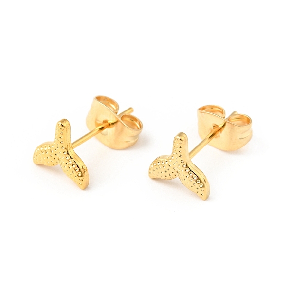 

PandaHall 304 Stainless Steel Tiny Whale Tail Stud Earrings with 316 Stainless Steel Pins for Women, Golden, 7x7mm, Pin: 0.6mm 304 Stainless...