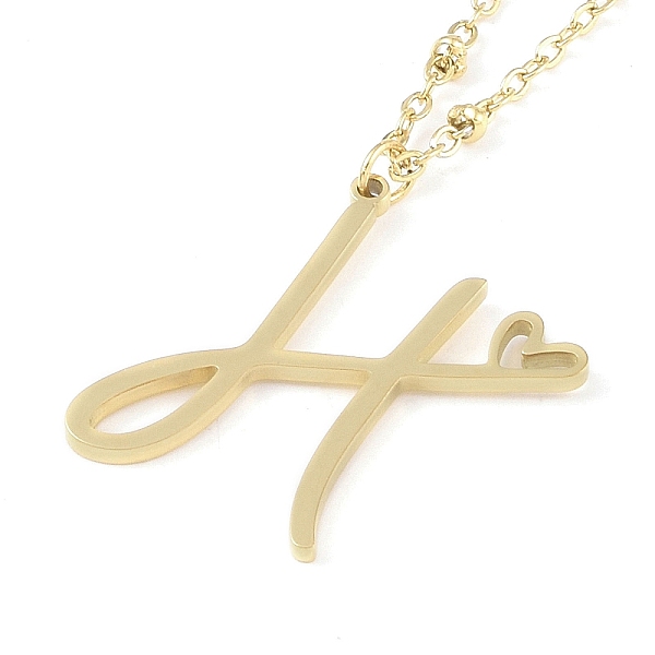 

PandaHall 304 Stainless Steel Pendant Necklaces, Letter Charms, Letter H, 16.22 inch(41.2cm), Pendant: 24x18.5x1.3mm 304 Stainless Steel...