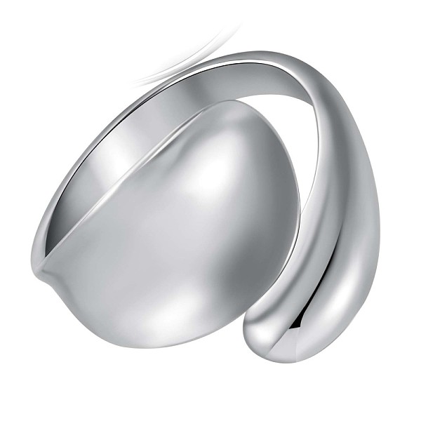 

PandaHall Rhodium Plated 925 Sterling Silver Twist Chunky Open Cuff Ring for Women, Platinum, US Size 5 1/4(15.9mm) Sterling Silver