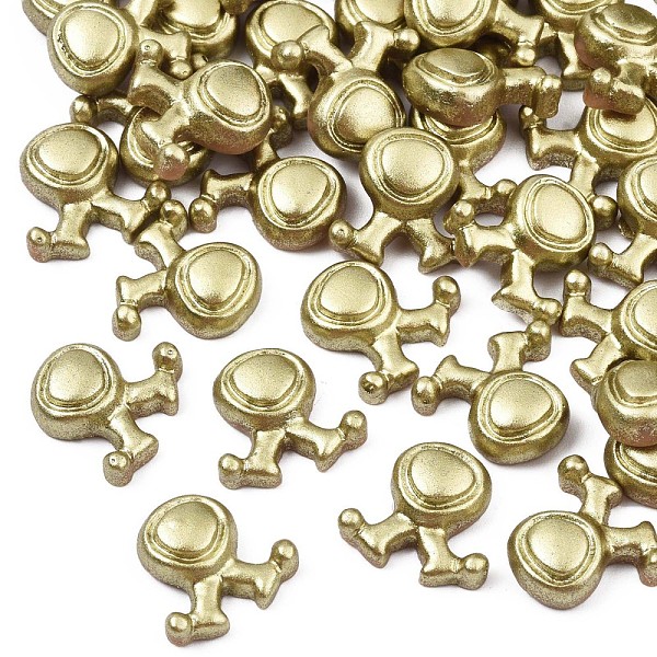 

PandaHall Spray Painted Opaque Resin Cabochons, Dark Goldenrod, 11~12x12~13x4.5mm Resin Others