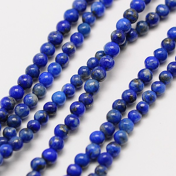 

PandaHall Natural Gemstone Lapis Lazuli Round Beads Strands, Grade AB, 3mm, Hole: 0.8mm, about 126pcs/strand, 16 inch Lapis Lazuli Round