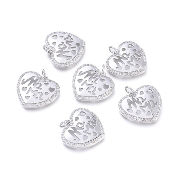 

PandaHall Brass Micro Pave Cubic Zirconia Pendants, with Jump Rings, Long-Lasting Plated, Cadmium Free & Lead Free & Nickel Free, for..., Clear