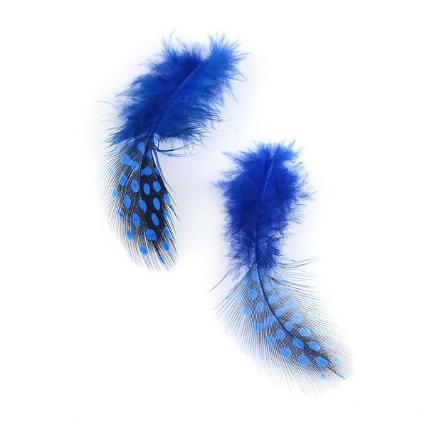 PandaHall Chicken Feather Costume Accessories, Dyed, Blue, 65~135x25~45mm Feather Feather Blue
