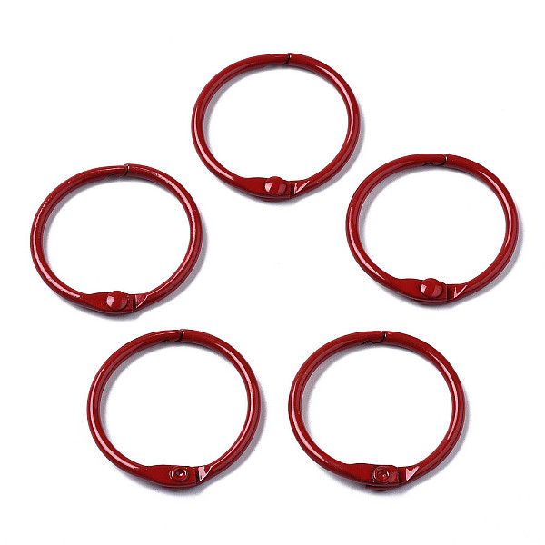 

PandaHall Spray Painted Iron Split Key Rings, Ring, Red, 30x4mm Iron Ring Red