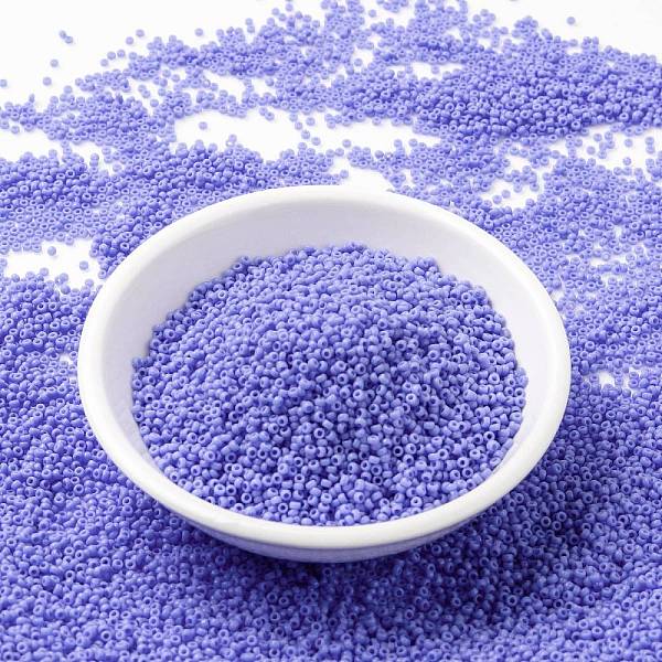 

PandaHall MIYUKI Round Rocailles Beads, Japanese Seed Beads, (RR417L) Opaque Periwinkle, 15/0, 1.5mm, Hole: 0.7mm, about 27777pcs/50g Glass..., Blue